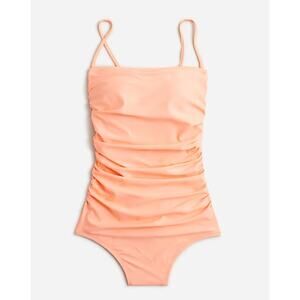 NWT J. Crew Ruched Bandeau One Piece Swim Suit 14 Peach One Piece J.Crew BC115